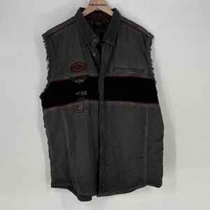 Harley Davidson sleeveless button down shirt 3xl